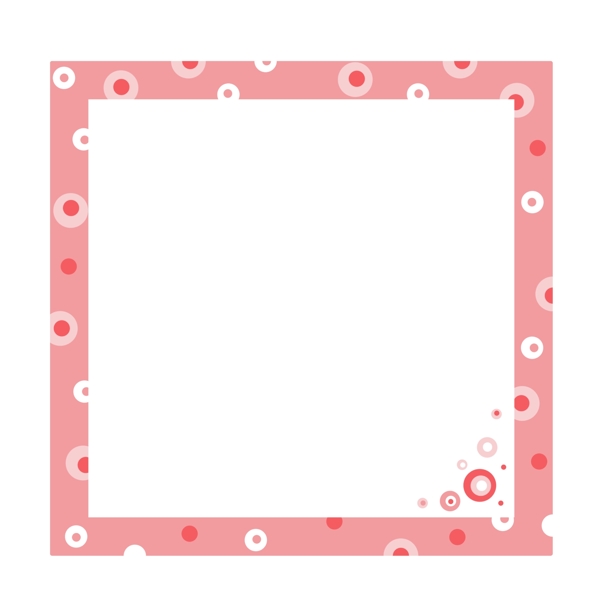 圆圈花纹粉色边框