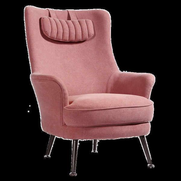 可椅椅子高级定制西柚色麻布休闲椅