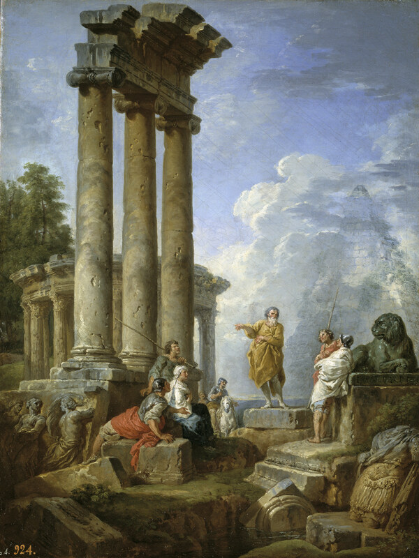PaniniGiovanniPaoloRuinasconSanPablopredicandoCa.1735画家古典画古典建筑古典景物装饰画油画