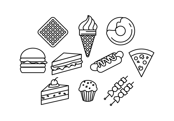 甜品快餐食物图标