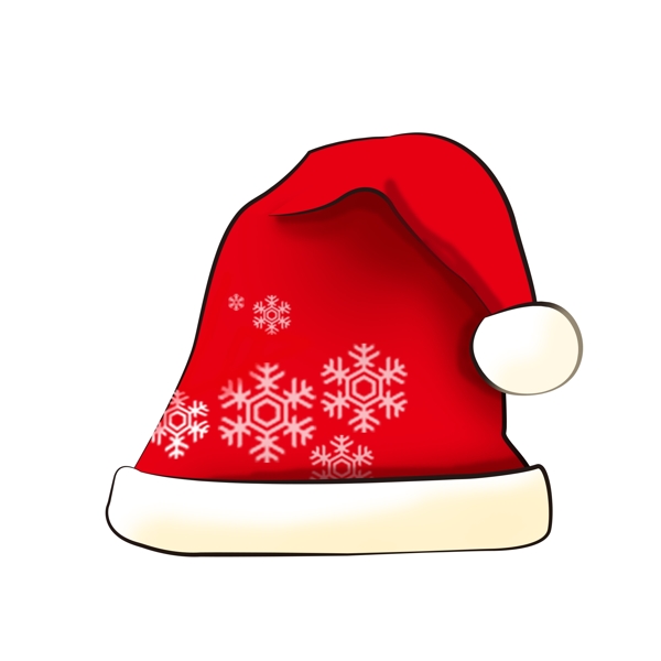 圣诞节圣诞帽雪花红色节日素材