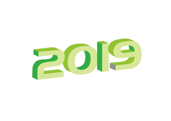 2019绿色立体艺术字