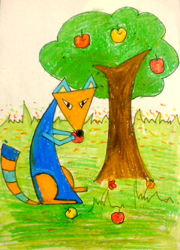 儿童画狐狸图片