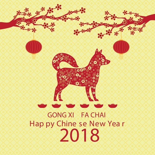 简约新年元素海报