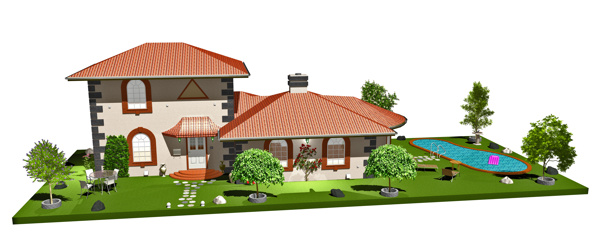 3D豪华别墅模型设计图片