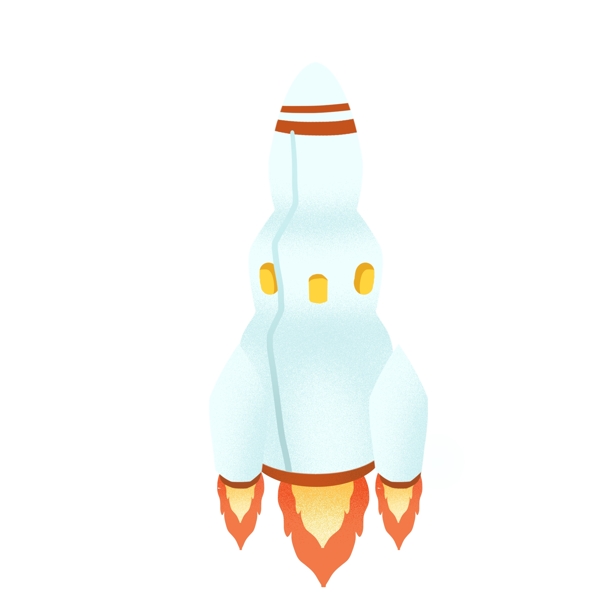 白色火箭图标免抠PNG素材