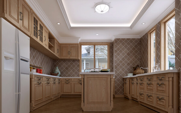 某欧式风格别墅厨房室内设计效果图图片