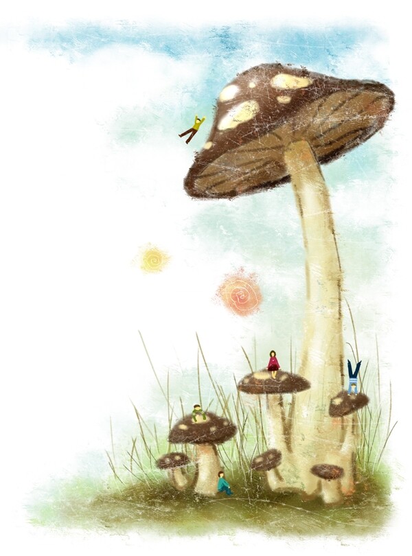 卡通蘑菇背景底纹