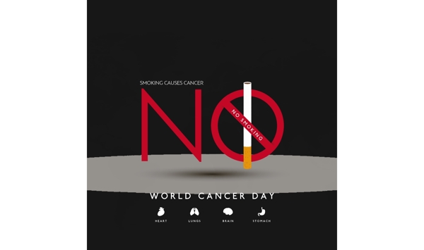 黑色背景世界癌症日