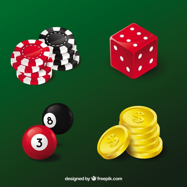 各种赌场元素矢量素材