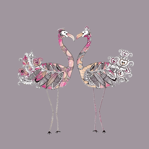 印花矢量图艺术效果水彩动物鸵鸟免费素材