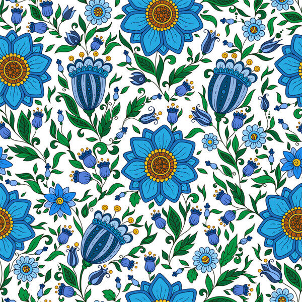 蓝色花朵花卉背景图片