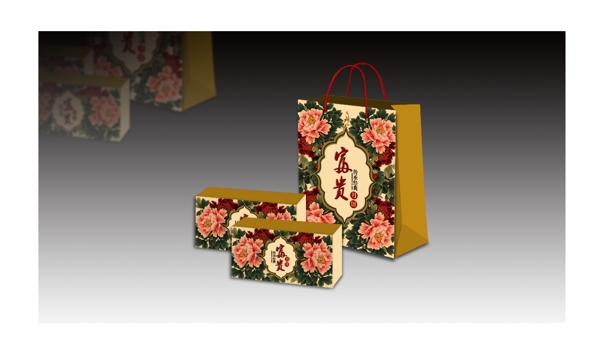 富贵牡丹素雅欧式风包装盒