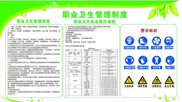 职业卫生管理制度