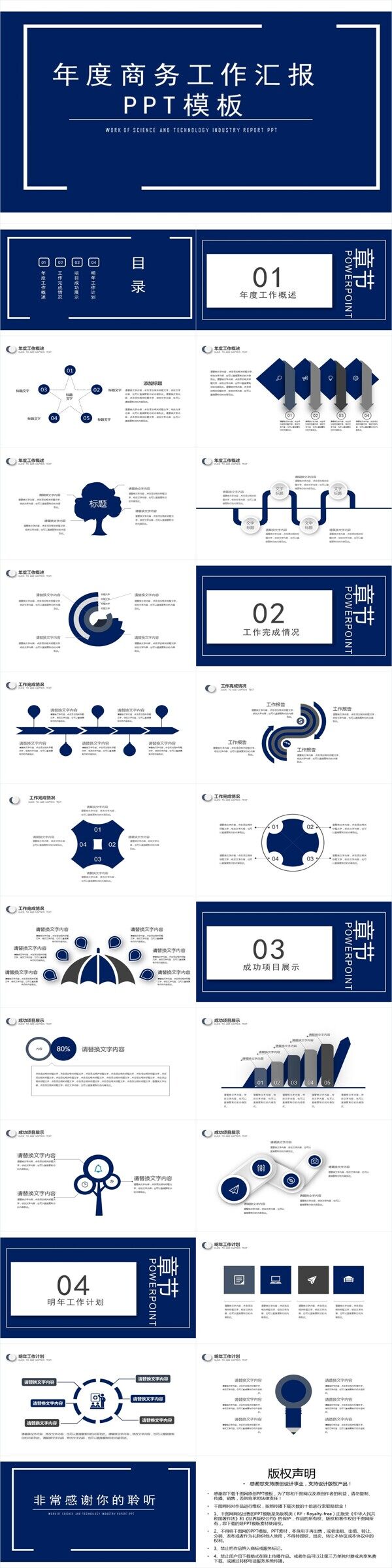 年度商务工作汇报PPT模板