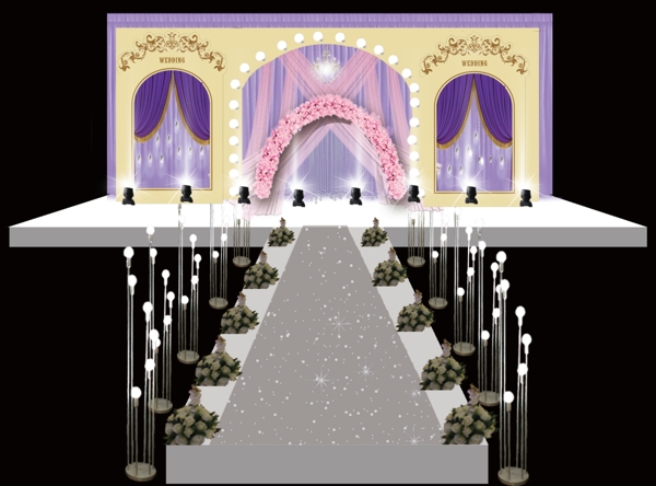 紫色宫廷风婚礼设计