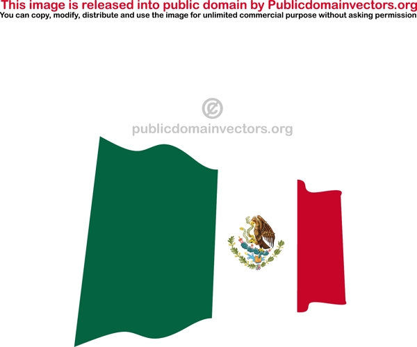 墨西哥国旗挥舞向量