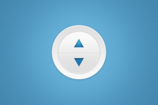 圆圆的白色和蓝色的音量按钮