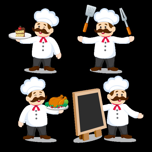 卡通厨师人物插图免抠png透明图层素材