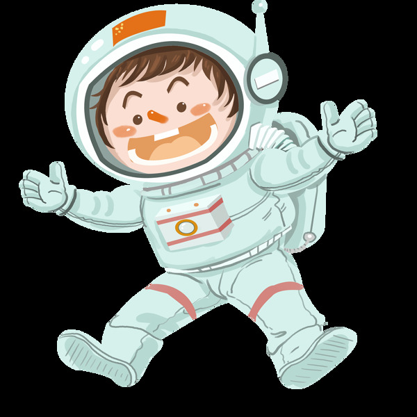 儿童节宇航员卡通插画背景素材