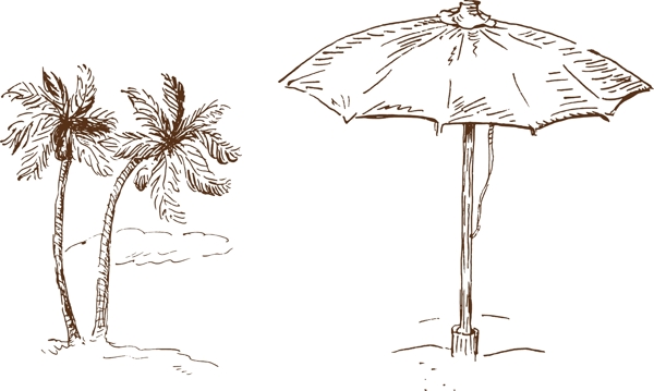 欧式椰子树遮阳伞图片