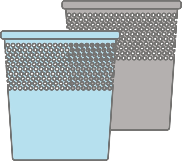 办公用品垃圾篓插画