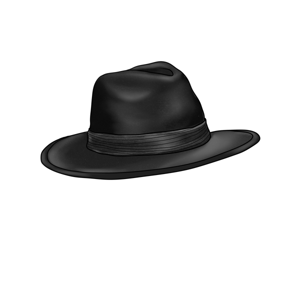 黑色常见简式帽子