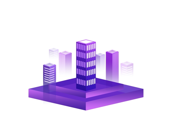 紫色城市科技装饰素材