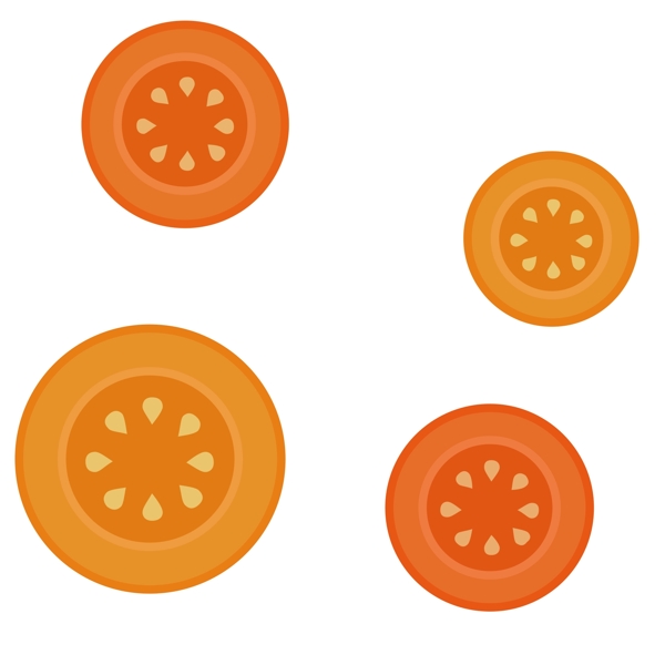 橘色橙子简笔画图案
