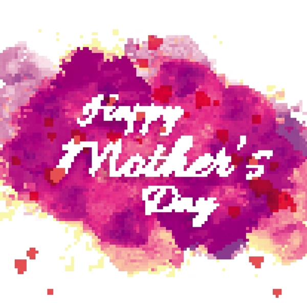 紫色水彩墨迹母亲节背景