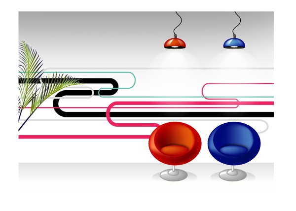 时尚室内家居矢量素材