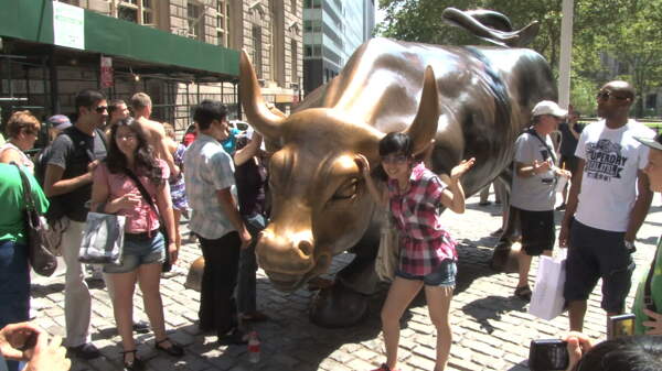 纽约证交所的公牛3关闭股票视频视频免费下载