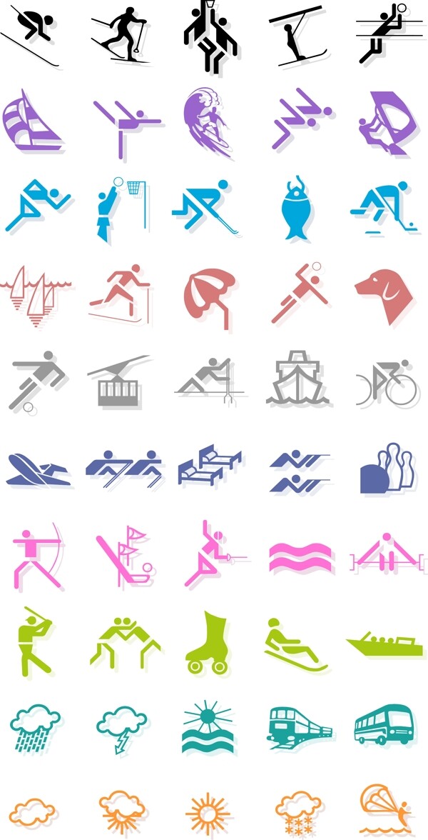 各种运动标志矢量图图片