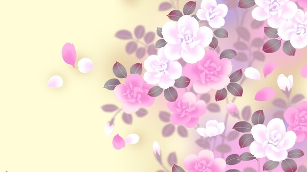 花朵嫩黄粉色图