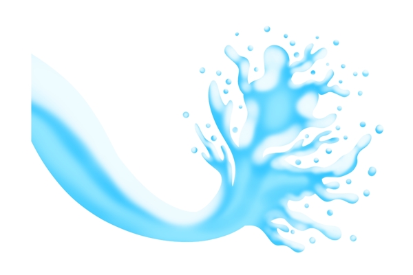飞溅的蓝色液体插画
