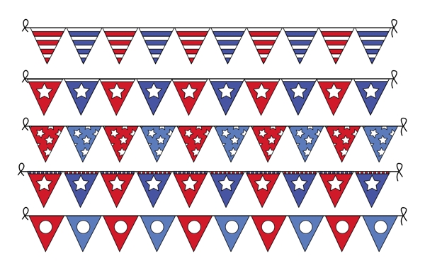 自由边界元素第四七月庆祝国旗矢量插图