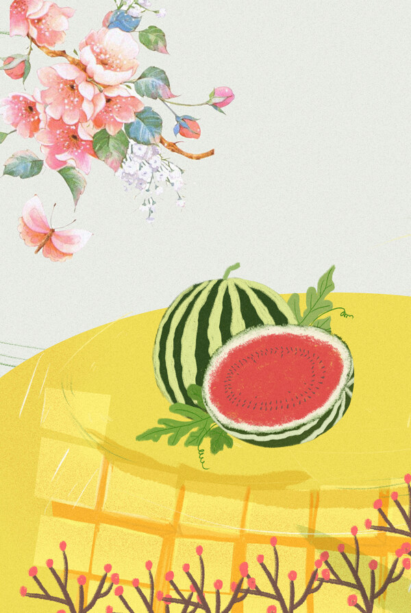 西瓜水果背景图片