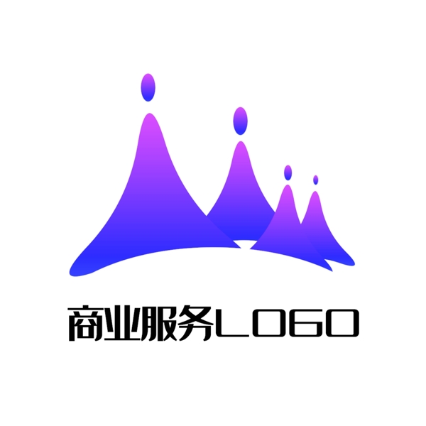 商业服务logo山人渐变能源视觉标识