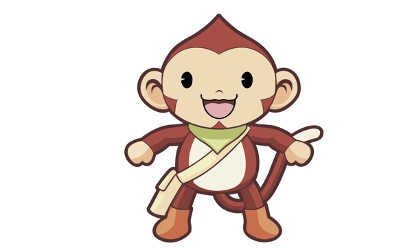 小猴子卡通插画设计