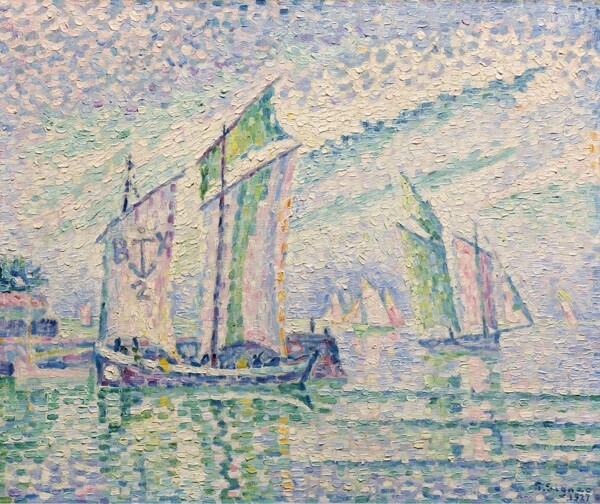 PaulSignacTheChannelofLaRoshelle1927画家风景画静物油画建筑油画装饰画