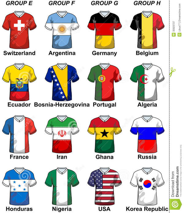 世界杯国旗纹样服装素材