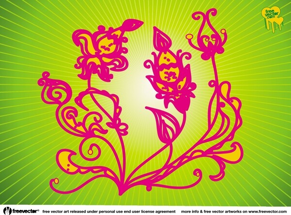 粉红色的花的设计元素图案背景