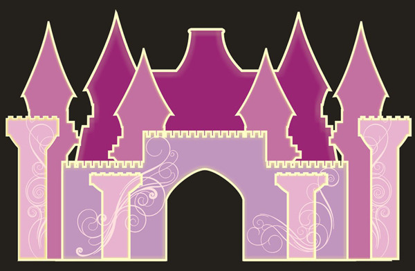 紫色城堡主题婚礼背景