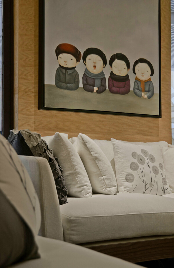 现代客厅沙发装修画效果图