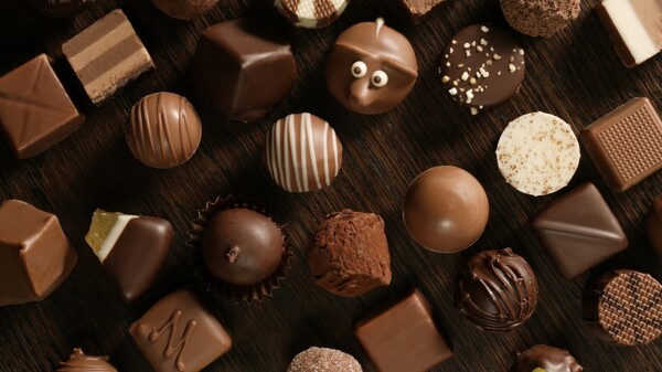 巧克力糖果俯视图