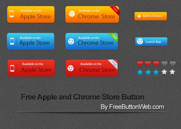 苹果和chrome商店矢量按钮