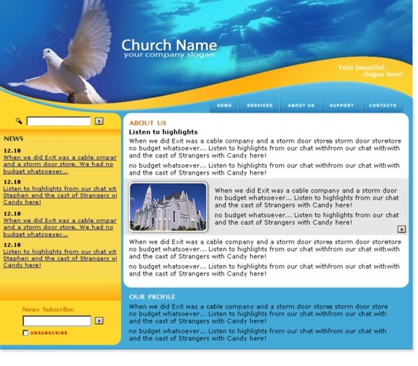 教堂网页模板