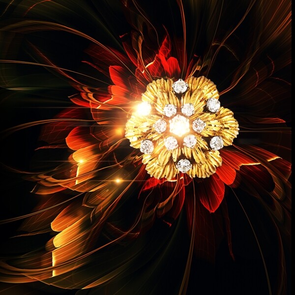 宝石花蕊花朵光线高光素材