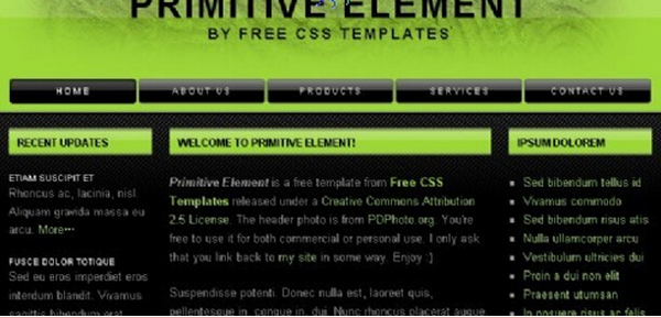 绿黑水晶信息网页模板