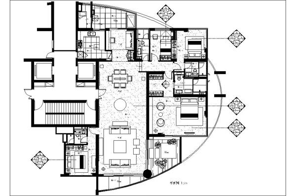 现代风格欧式四室一厅设计模型